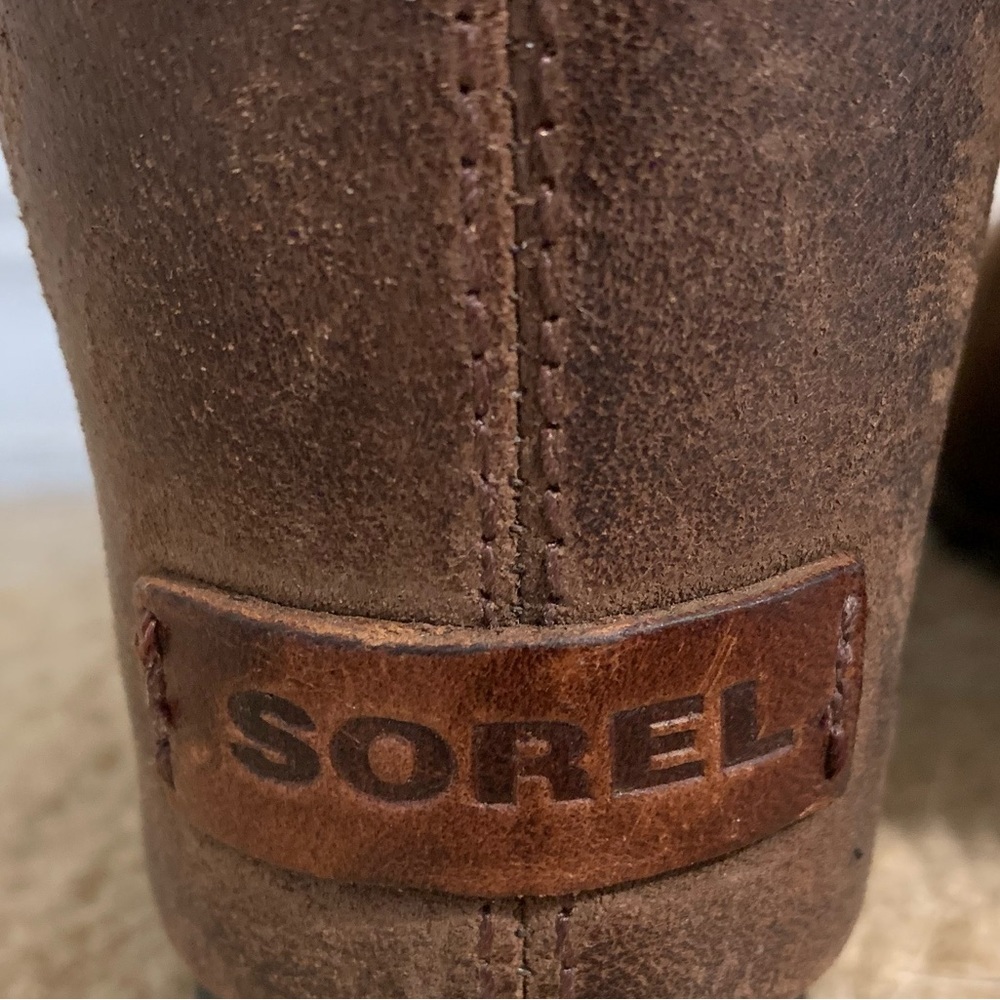 Sorel Joan Of Arctic Wedge Tall Leather Boots Lace Up EUC Size - 6 - Picture 7 of 9